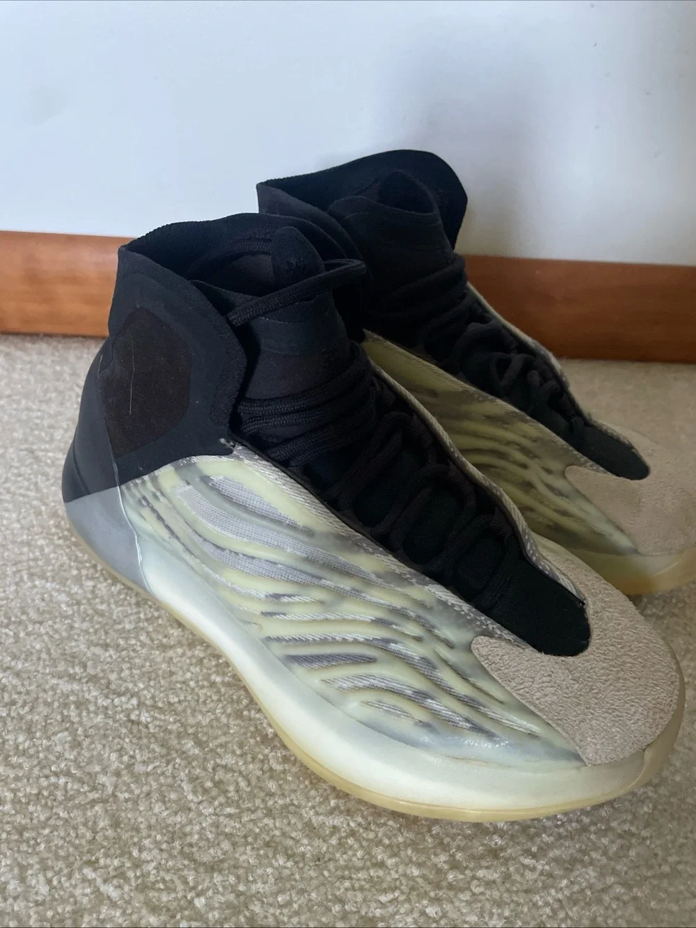 Adidas Yeezy Black Athletic Sneaker Interior Tongue Label